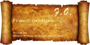 Francz Ovidiusz névjegykártya